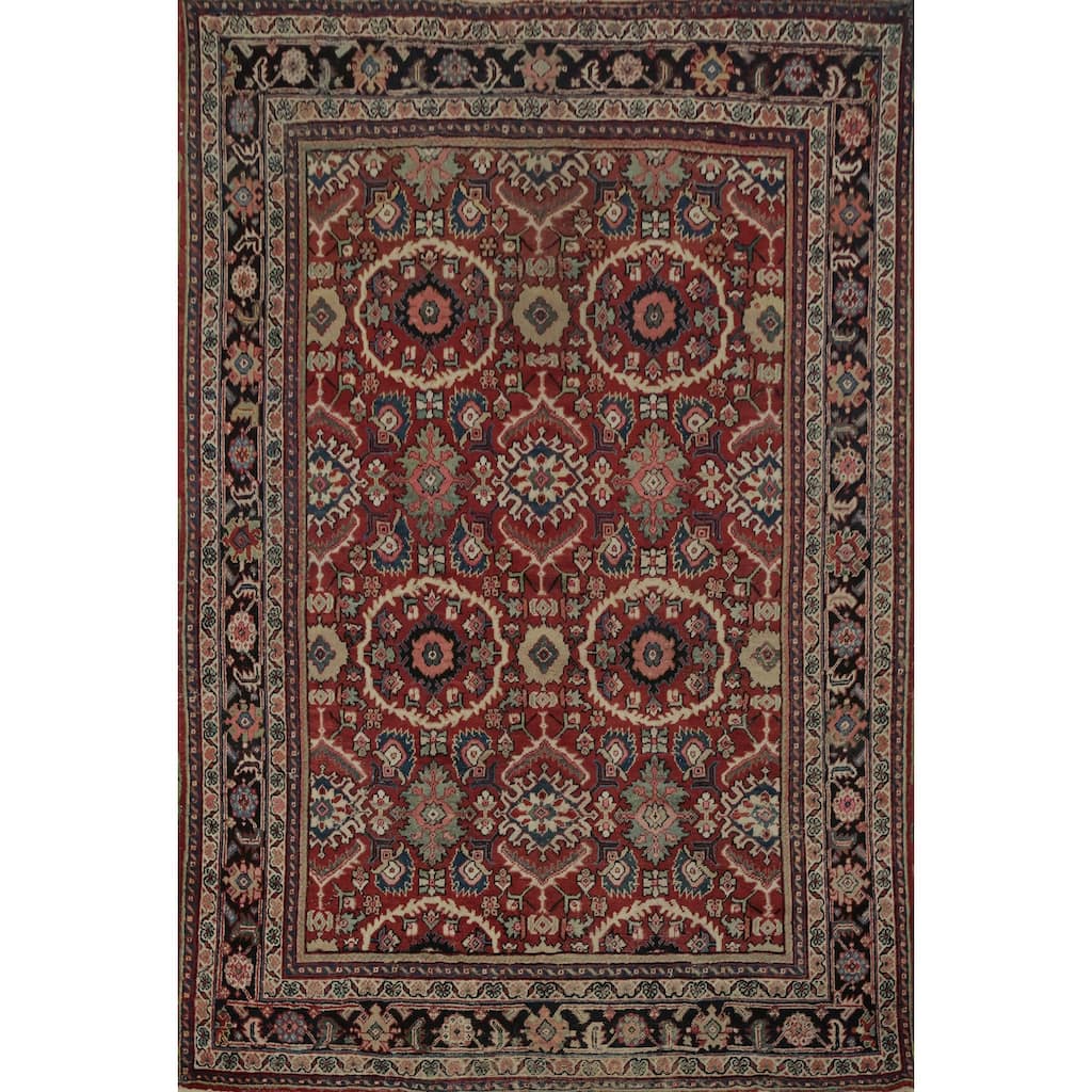 Hand Knotted Oriental 100% Wool Carpet Traditional Floral Red Mahal Area Rug - 12' 0'' X 9' 0''