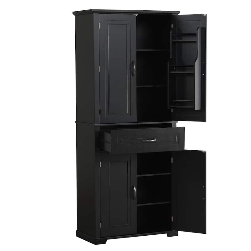 GDFStudio - Marcus Tall Freestanding Bathroom Cabinet with Ample Shelving and Adjustable Storage