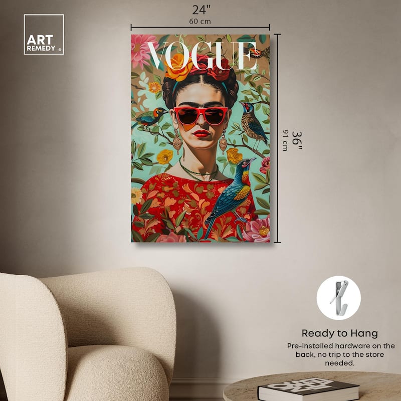 Birds and Icon Floral Canvas by Art Remedy, Gallery Wrapped