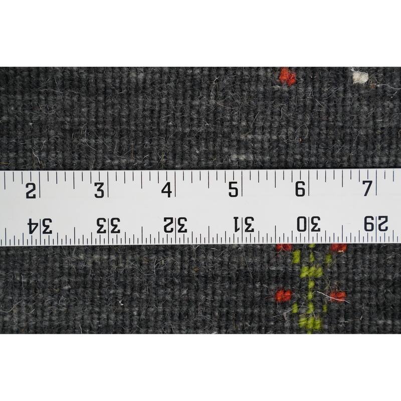 Hand Knotted Oriental 100% Wool Carpet Tribal Animal Pictorial Greys & Charcoal Gabbeh Area Rug - 7' 8'' X 5' 0''