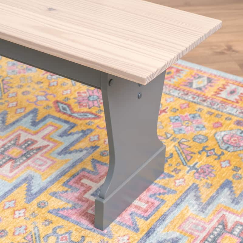 Tobin Grey Maple Table Bench 3PC Set