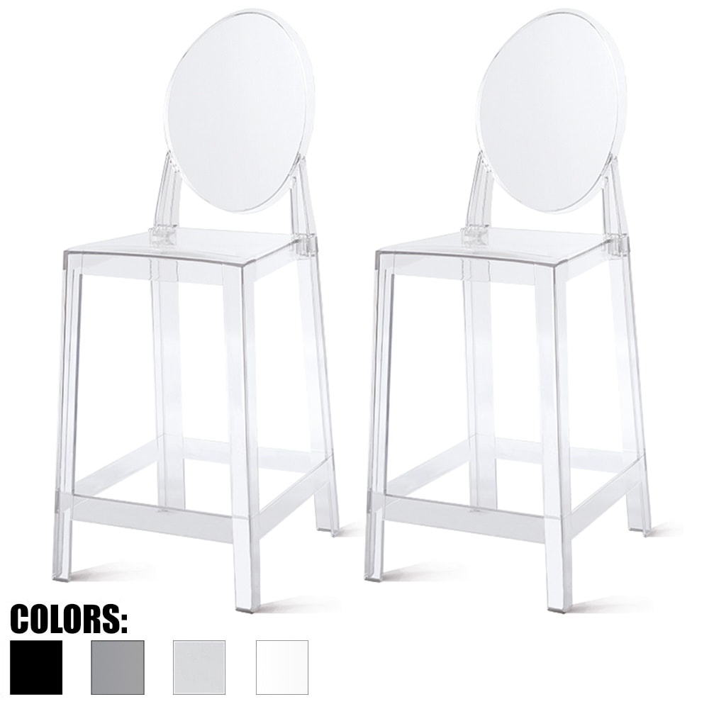 Shop Set Of 2 Modern 25 Seat Counter Height Stool With Oval Backs