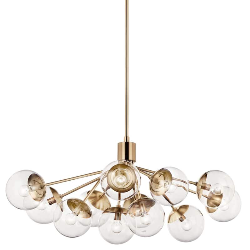 Kichler 52703CLR Silvarious 12 Light 48" Wide Chandelier with Clear - Champagne Bronze