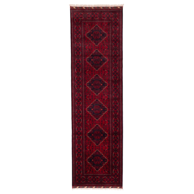 ECARPETGALLERY Hand-knotted Finest Khal Mohammadi Red Wool Rug - 2'9 x 10'0