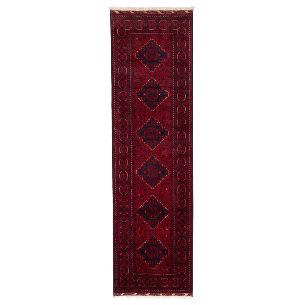 ECARPETGALLERY Hand-knotted Finest Khal Mohammadi Red Wool Rug - 2'9 x 10'0