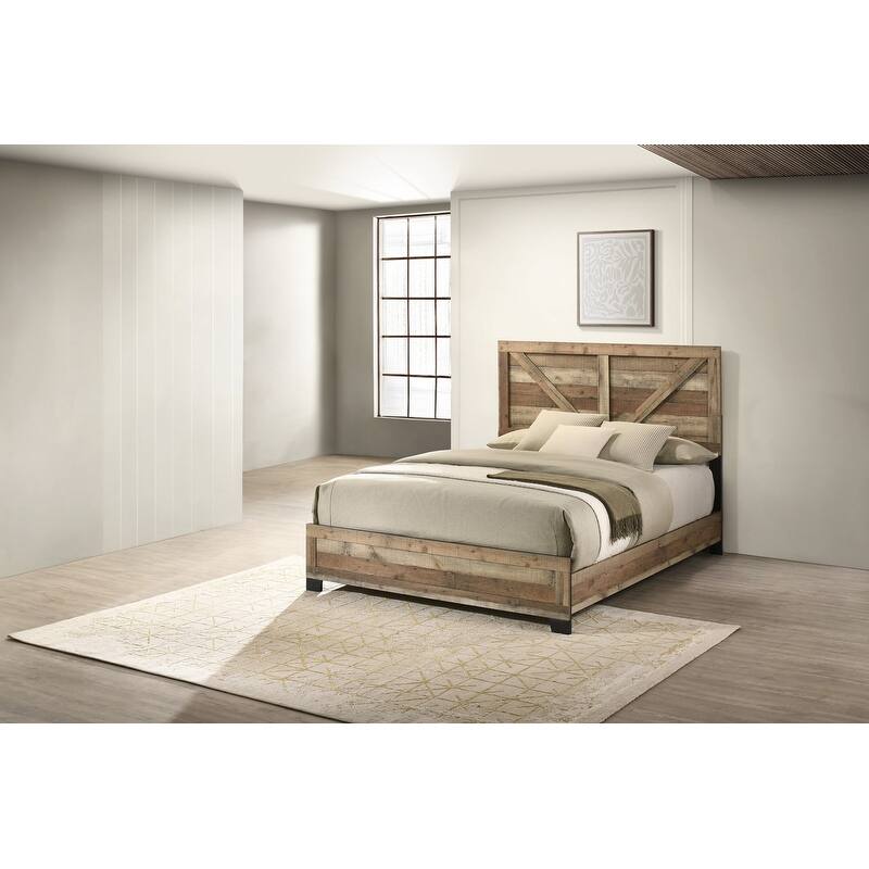 Best Quality Weathered Brown Eastern and Queen Panel Bedframe - King