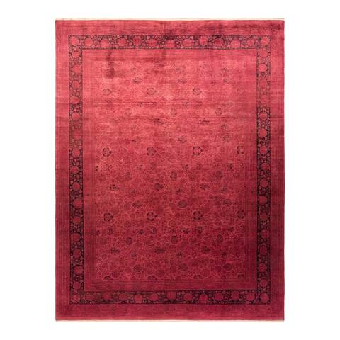 Transitional, One-of-a-Kind Hand-Knotted Area Rug - Red, 9' 3" x 11' 10" - 9' 3" x 11' 10"
