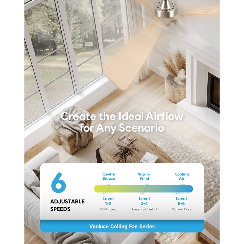 CO-Z 52" 3 -Blade Color-Changing LED Ceiling Fan With Light and Remote