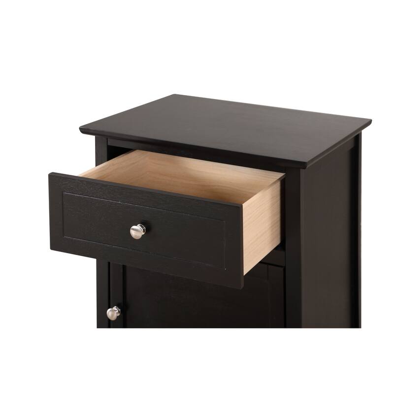 Izzy 1-drawer and Cabinet Wooden Nightstand