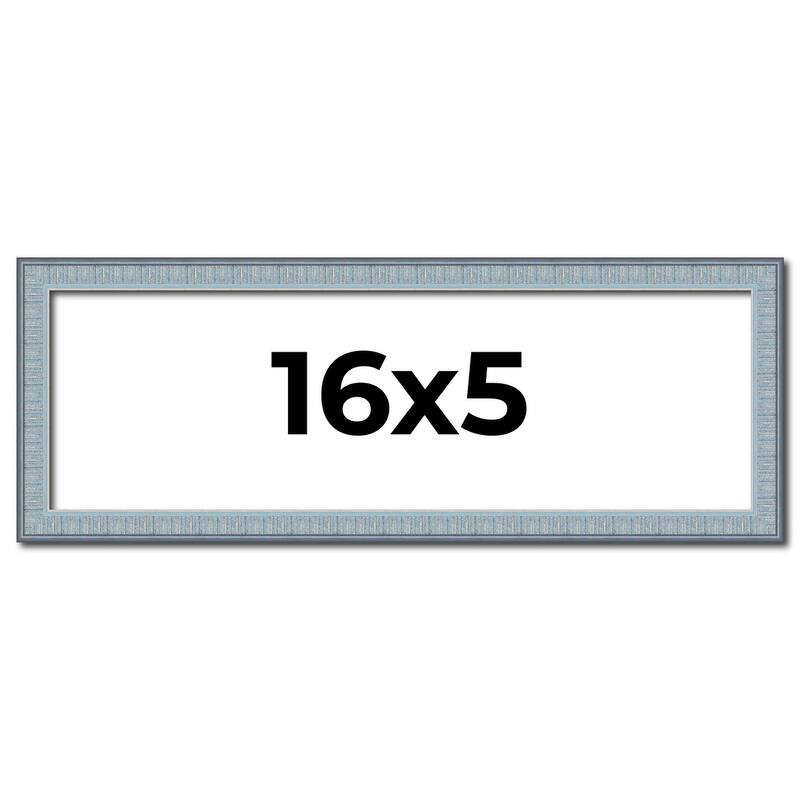 16x5 Frame Rustic Sky Blue Solid Wood Picture Frame | 0.75 Inch