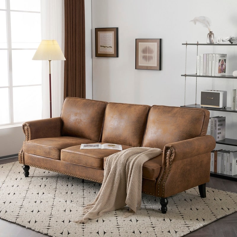83W ×32D ×31H Mid-Century Style Upholstered Multi-Person Sofa Indoor