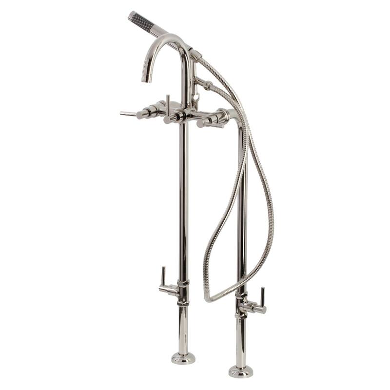 Concord Freestanding Tub Faucet with Supply Line - Polished Nickel
