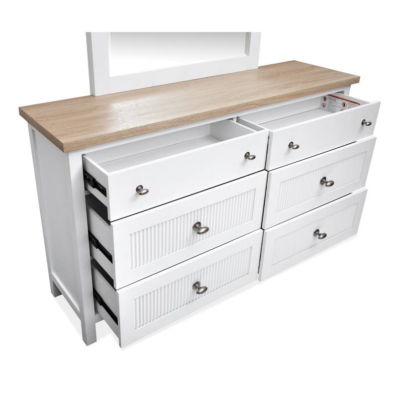 Salt Life Home Windmill Harbour White Whisp And Sand Double Drawer Dresser