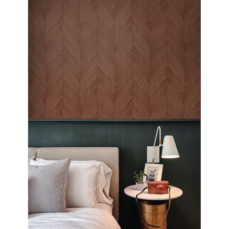 Seabrook Designs Otto Geometric Chevron Non-Woven Unpasted Wallpaper