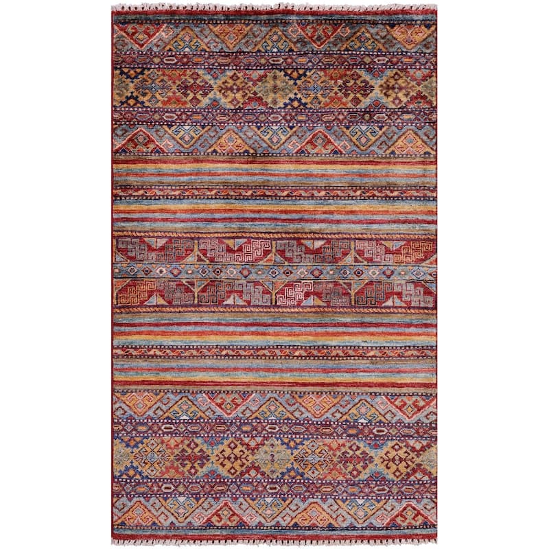 Golden Nile Khorjin Persian Gabbeh Handmade Wool Rug - 3' 1" X 5' 0"