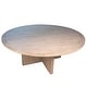 preview thumbnail 8 of 39, Landon Round Reclaimed Pine Natural Finish Dining Table with Cross Base