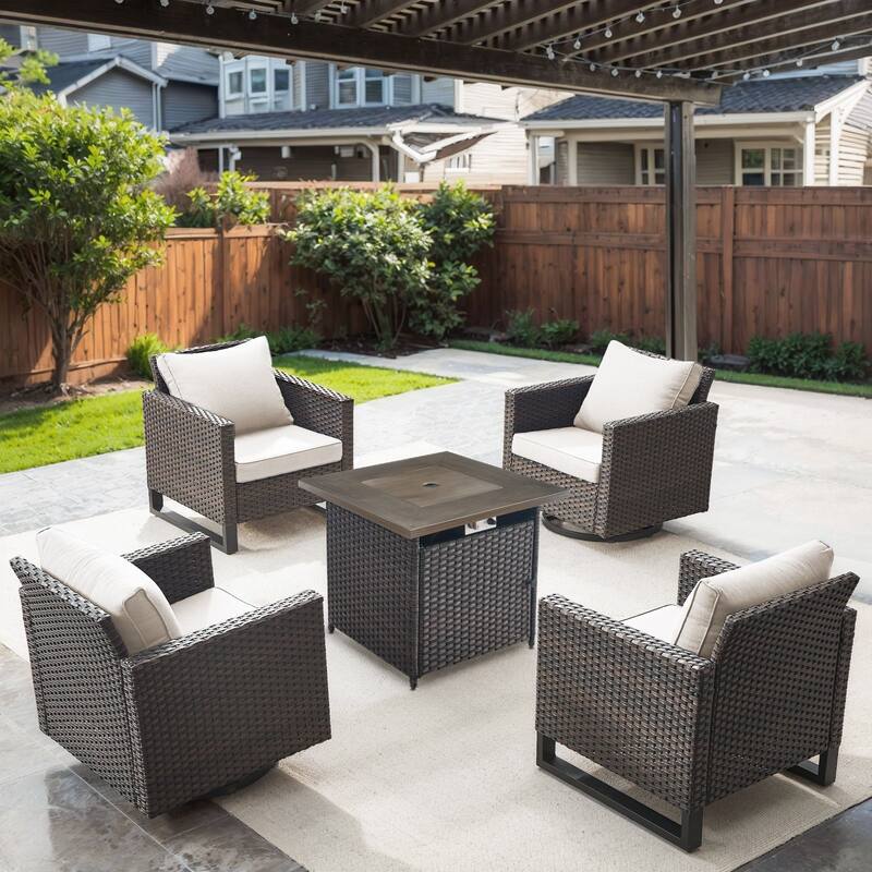 Gymojoy Outdoor Fire Pit Conversation Set, Patio Furniture with Cushions
