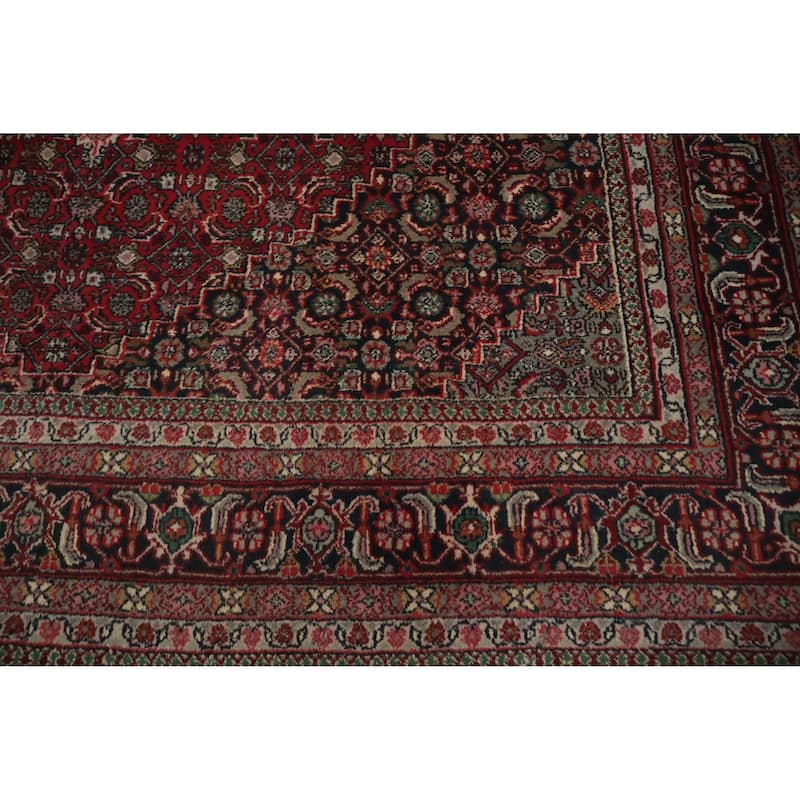 Hand Knotted Oriental 100% Wool Carpet Traditional Floral Red Tabriz-Mahi Area Rug - 10' 0'' X 7' 9''