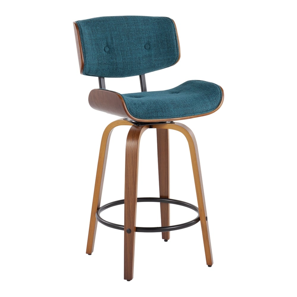 Carson Carrington Leksand 26" Fixed-Height Counter Stool with Bent Wood Legs (Set of 2)