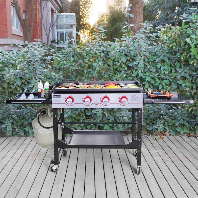 Royal Gourmet GB4000F 36-Inch Flat Top Gas Griddle, 4-Burner Propane BBQ Grill Griddle with Top Cover Lid,Black