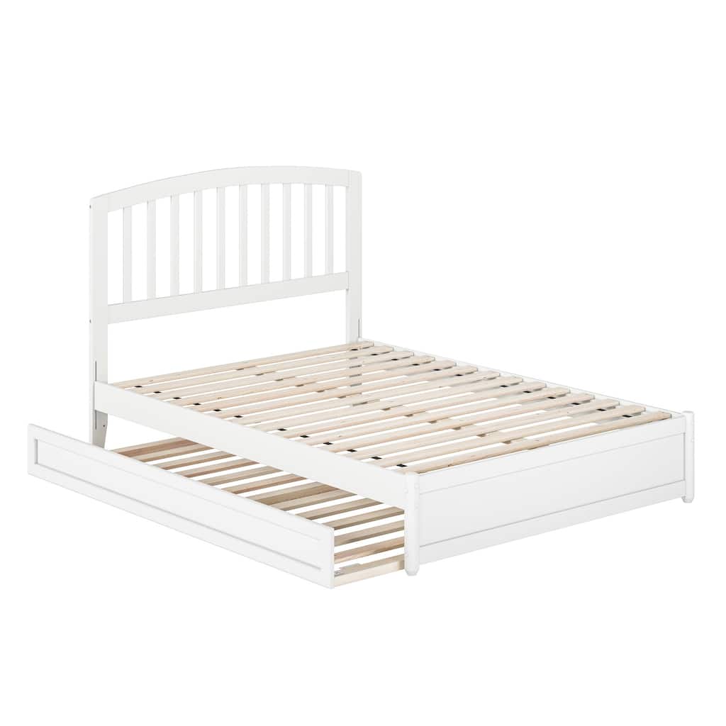 Appeal Twin XL Platform Bed with Trundle & USB - Mission Style, White