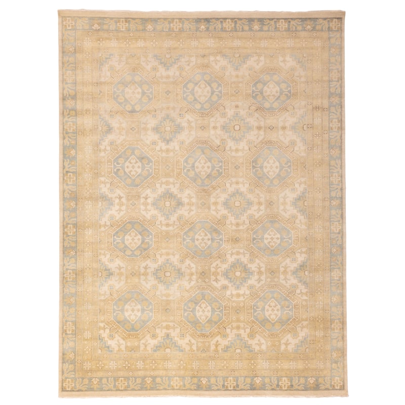 ECARPETGALLERY Hand-knotted Jules Serapi Light Khaki Wool Rug - 8'11 x 11'11