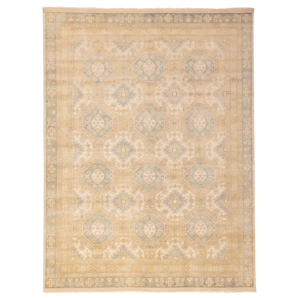 ECARPETGALLERY Hand-knotted Jules Serapi Light Khaki Wool Rug - 8'11 x 11'11