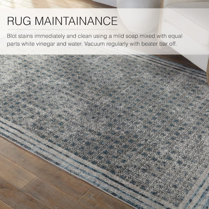 Allora Machine Washable Trellis Area Rug