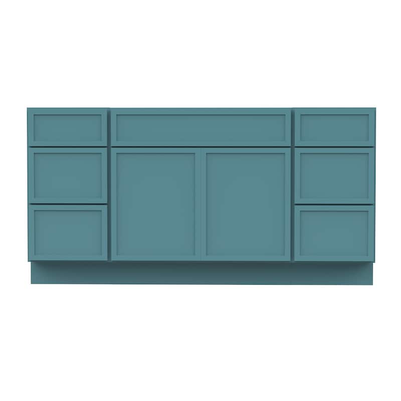 Vanity Art 63" Birch Freestanding Bathroom Vanity Cabinet without Top