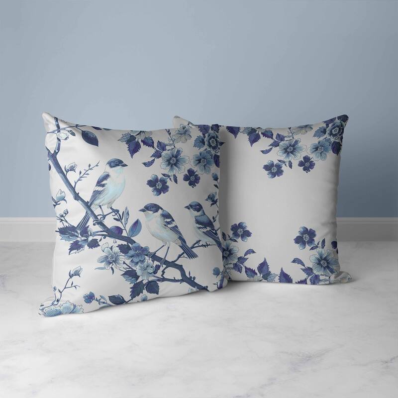 Skyline Chorus Faux Suede Reversible Throw Pillow Blue and Turquoise