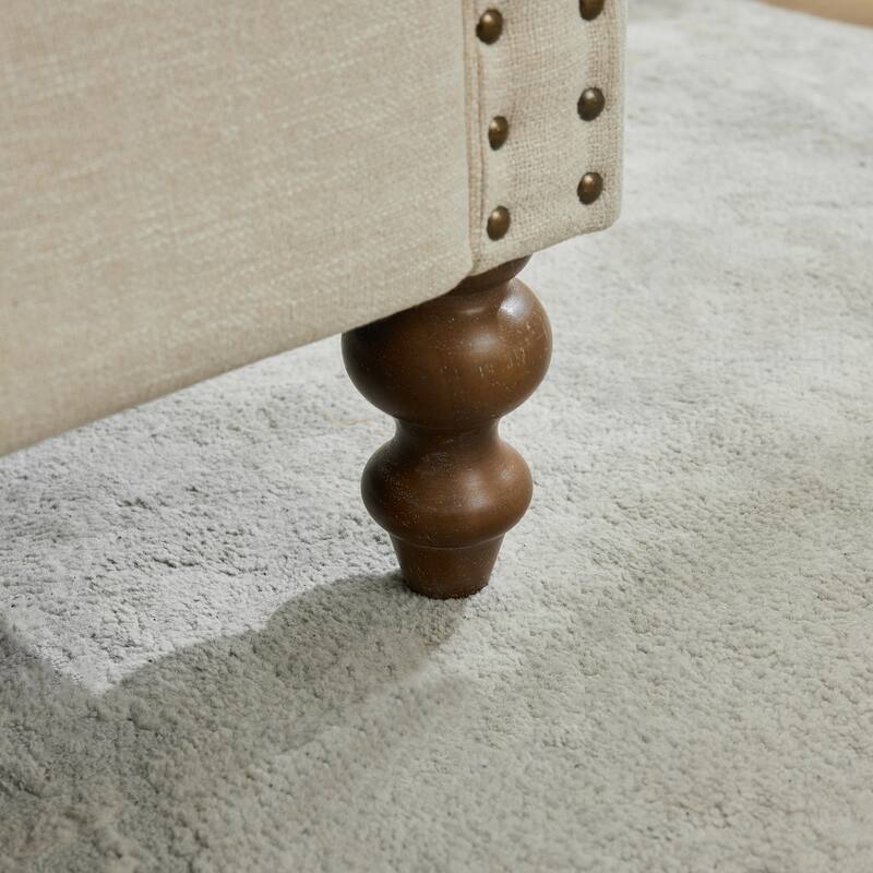 Roomfitters 75.2" Upholstered Chaise Lounge with Nailheads, Chenille Daybed Sleeper Sofa with 6 Pillows