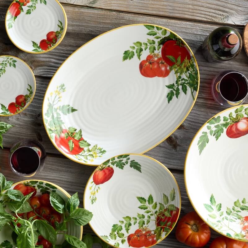 Certified International Pomodoro Oval Platter 16" x 12" - 16"W x 12"D x 1.5"H