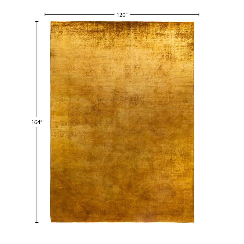 Overdyed One-of-a-Kind Hand-Knotted Area Rug - Gold - 10' 0" x 13' 8"