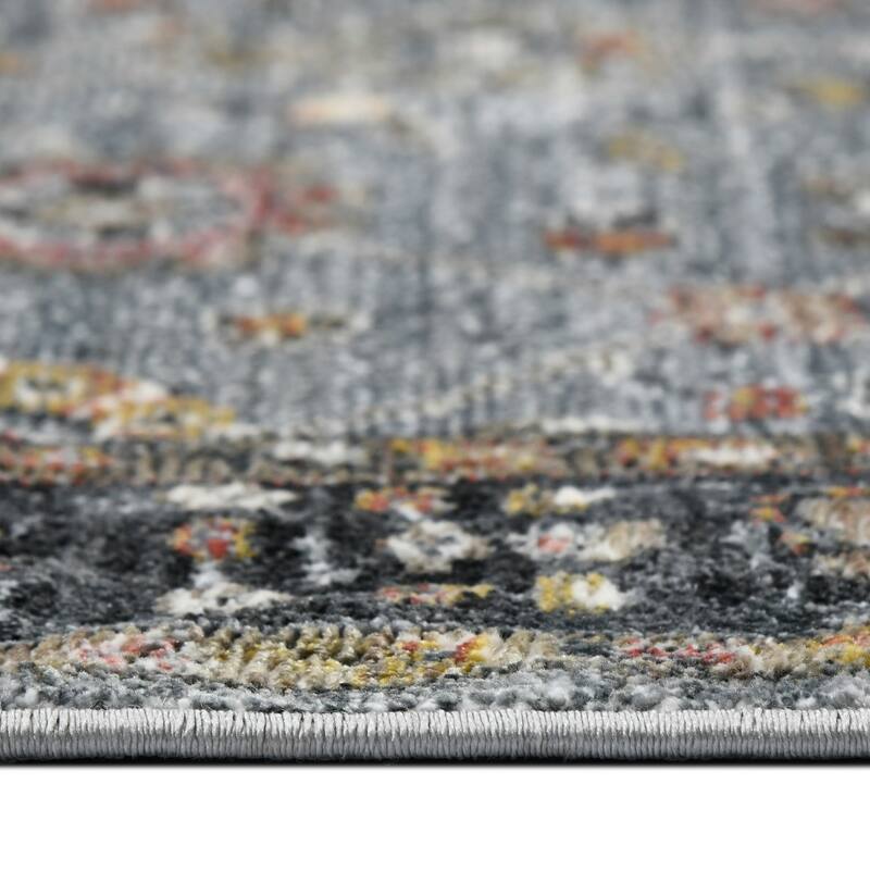 HomeRoots Floral Transitional Runner Area Rug - 94.00 in. x 30.00 in. x 0.30 in.