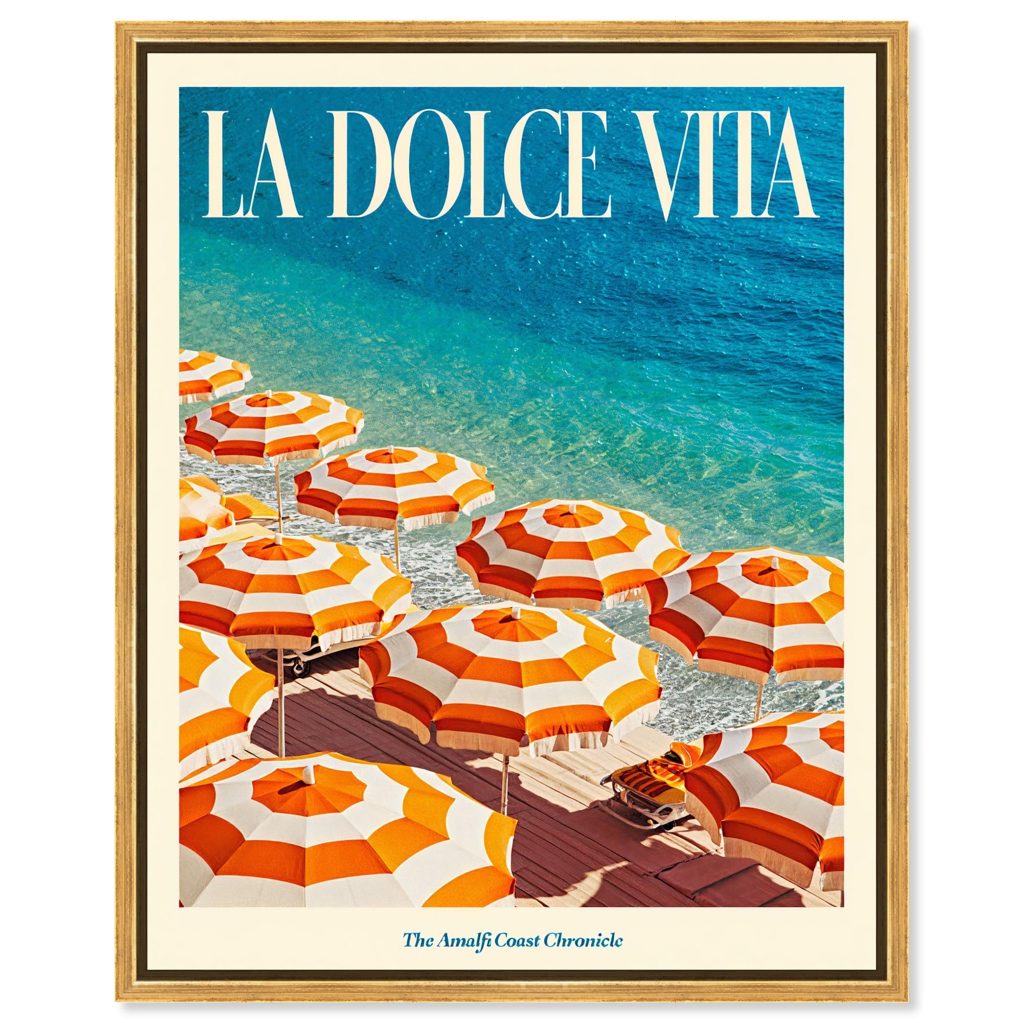 Coastal Bliss Retro Summer Framed Canvas Print by Art Remedy