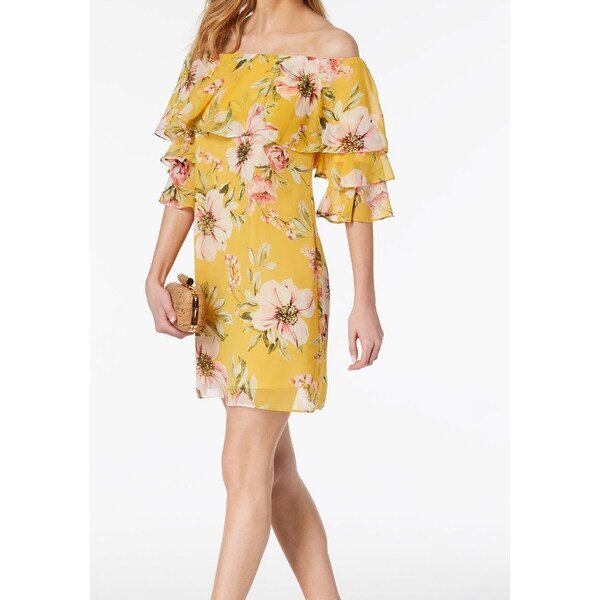 vince camuto yellow floral dress