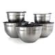 preview thumbnail 3 of 3, MegaChef Stackable Stainless Steel 5 Piece Mixing Bowl Set with Lids