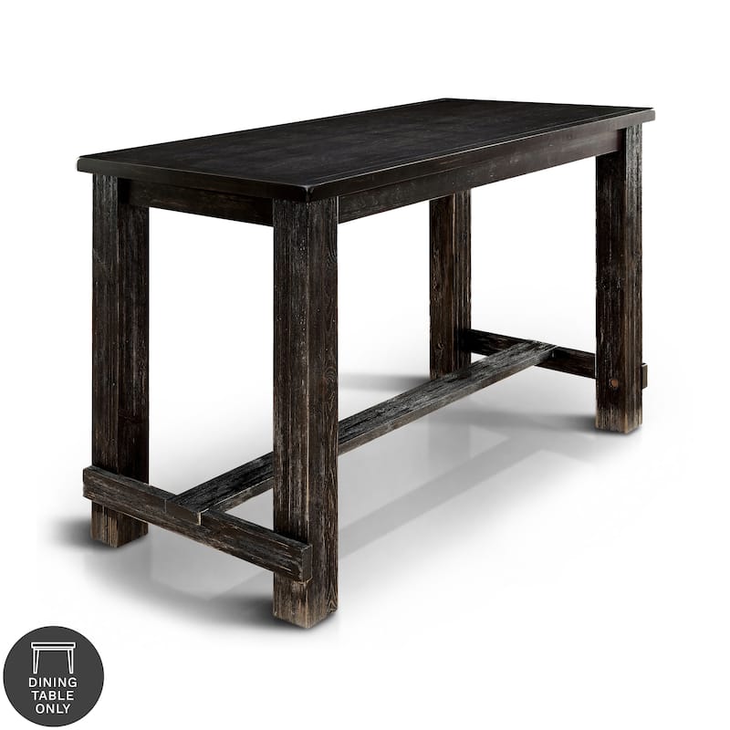 Vevo Rustic Black 60-inch Wide Solid Wood Bar Table by Furniture of America
