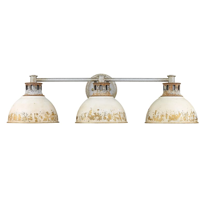 Golden Lighting Kinsley 3-light Vanity in Antique Ivory shade