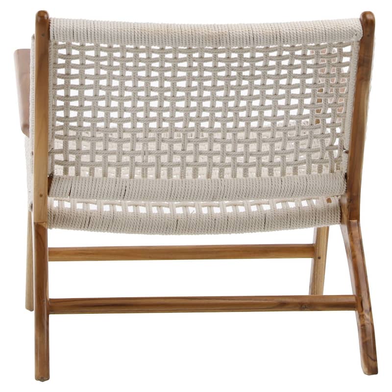 Clyde Teak Upholstered Occasional Chair, White