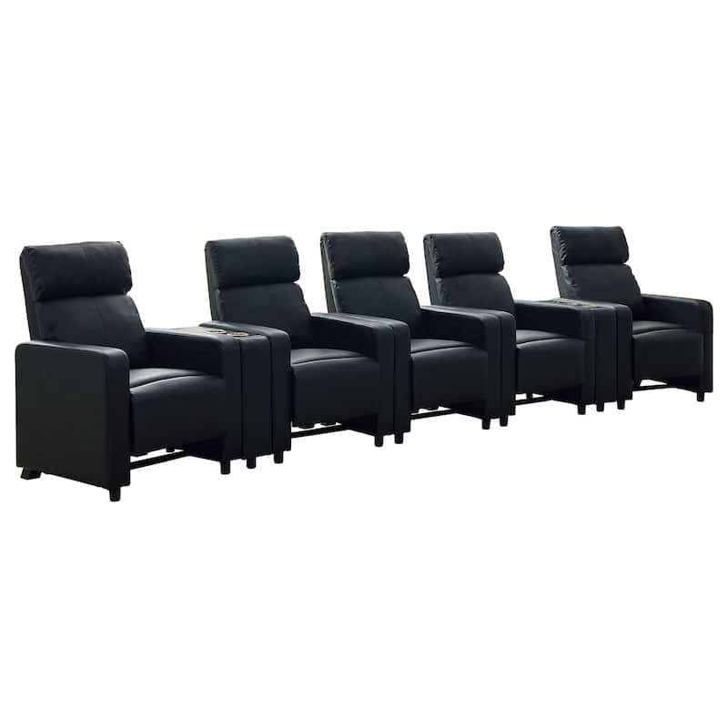 Toohey Black Upholstered Tufted Recliner Living Room Set