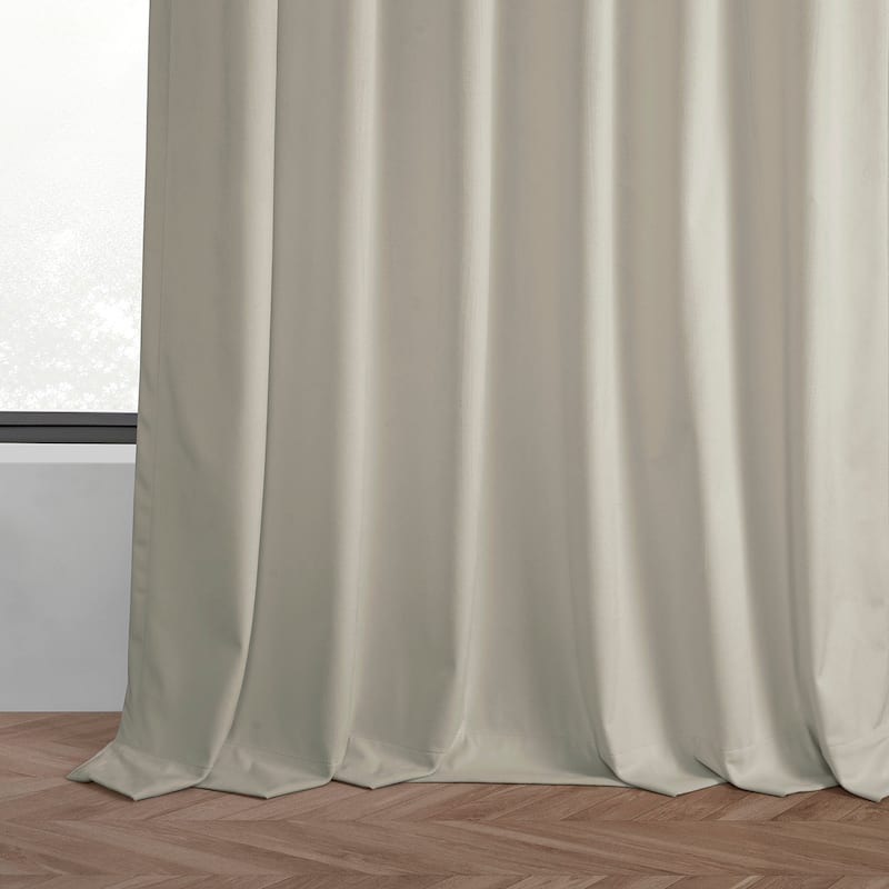 Exclusive Fabrics Basic Deluxe Velvet Room Darkening Curtain Pair - 2 Panels Window Curtains