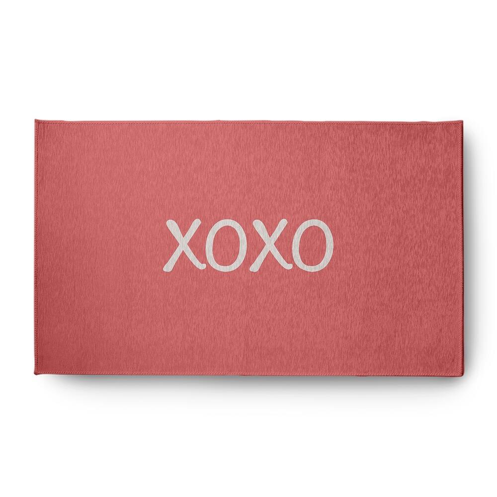 XOXO Valentines Chenille Indoor/Outdoor Rug