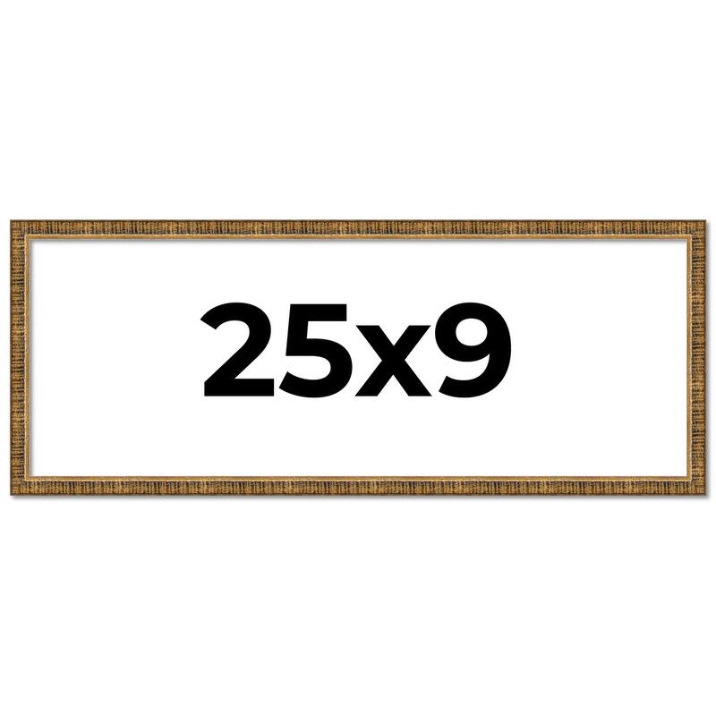 25x9 Frame Gold Solid Wood Picture Frame - Complete Modern Photo Frame