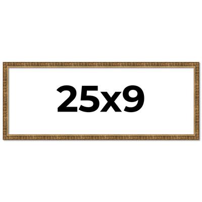 25x9 Frame Gold Solid Wood Picture Frame - Complete Modern Photo Frame