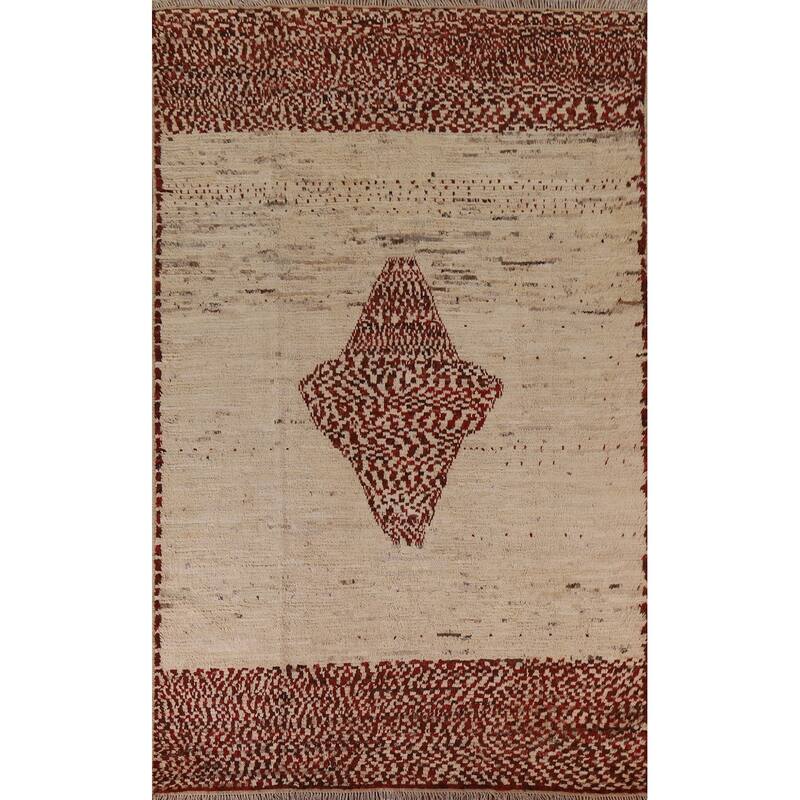Contemporary Moroccan Wool Area Rug Handknotted Living Room Carpet 6
