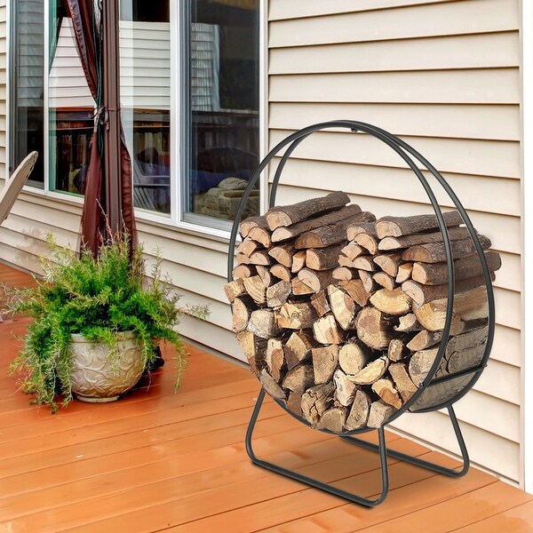 Round log holder outdoor best sale