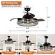 preview thumbnail 6 of 11, 42" Modern Black 3-Light Crystal Ceiling Fan Chandelier with Remote