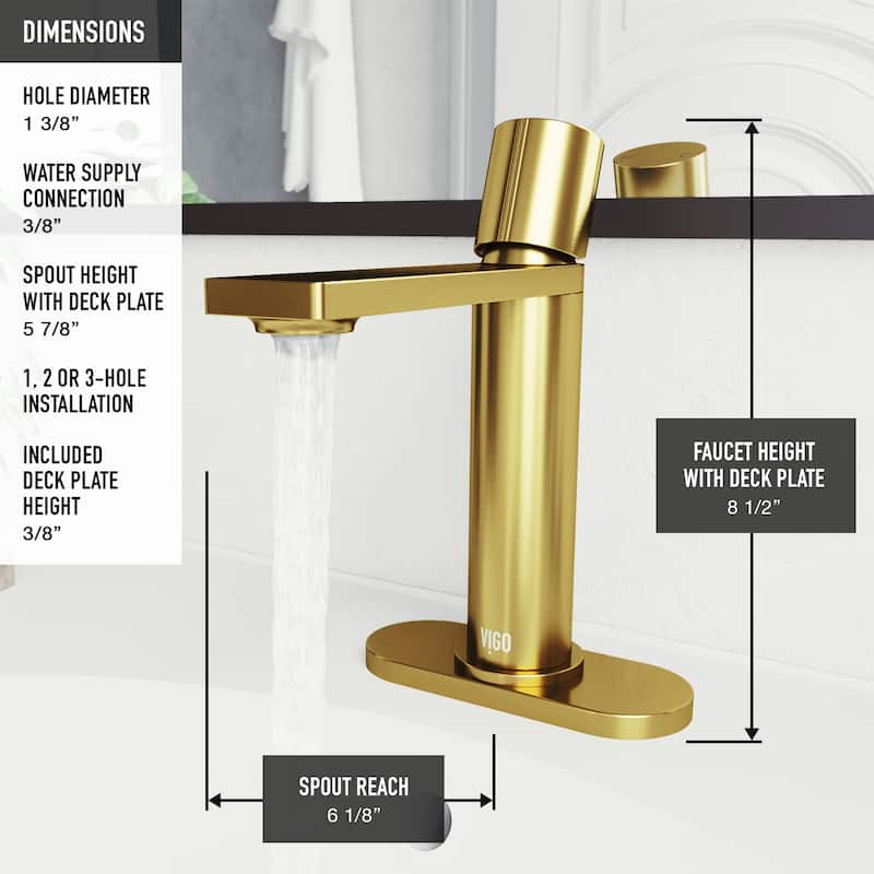 VIGO Halsey 8" H Single Handle Single Hole Bathroom Faucet