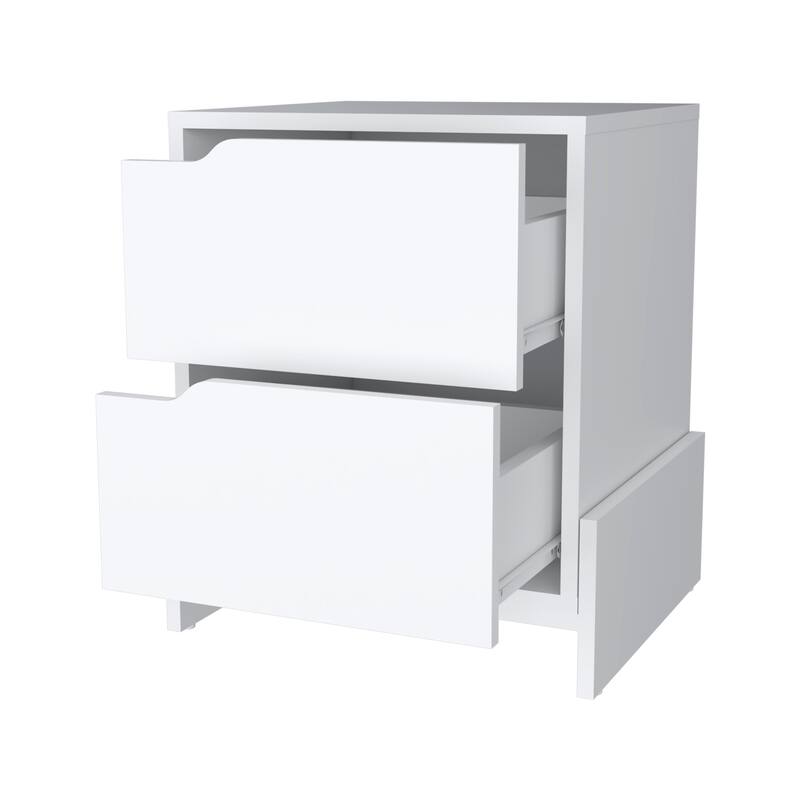 Ralston 2-Drawer Nightstand in White，Suitable for bedrooms,living rooms,apartments
